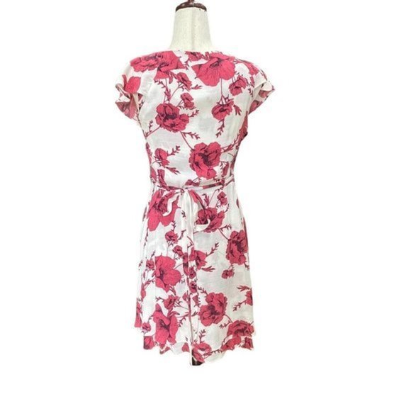 Free People Ruffle Wrap Floral Print Mini Flutter V-neck Dress Size XS - Picture 10 of 13